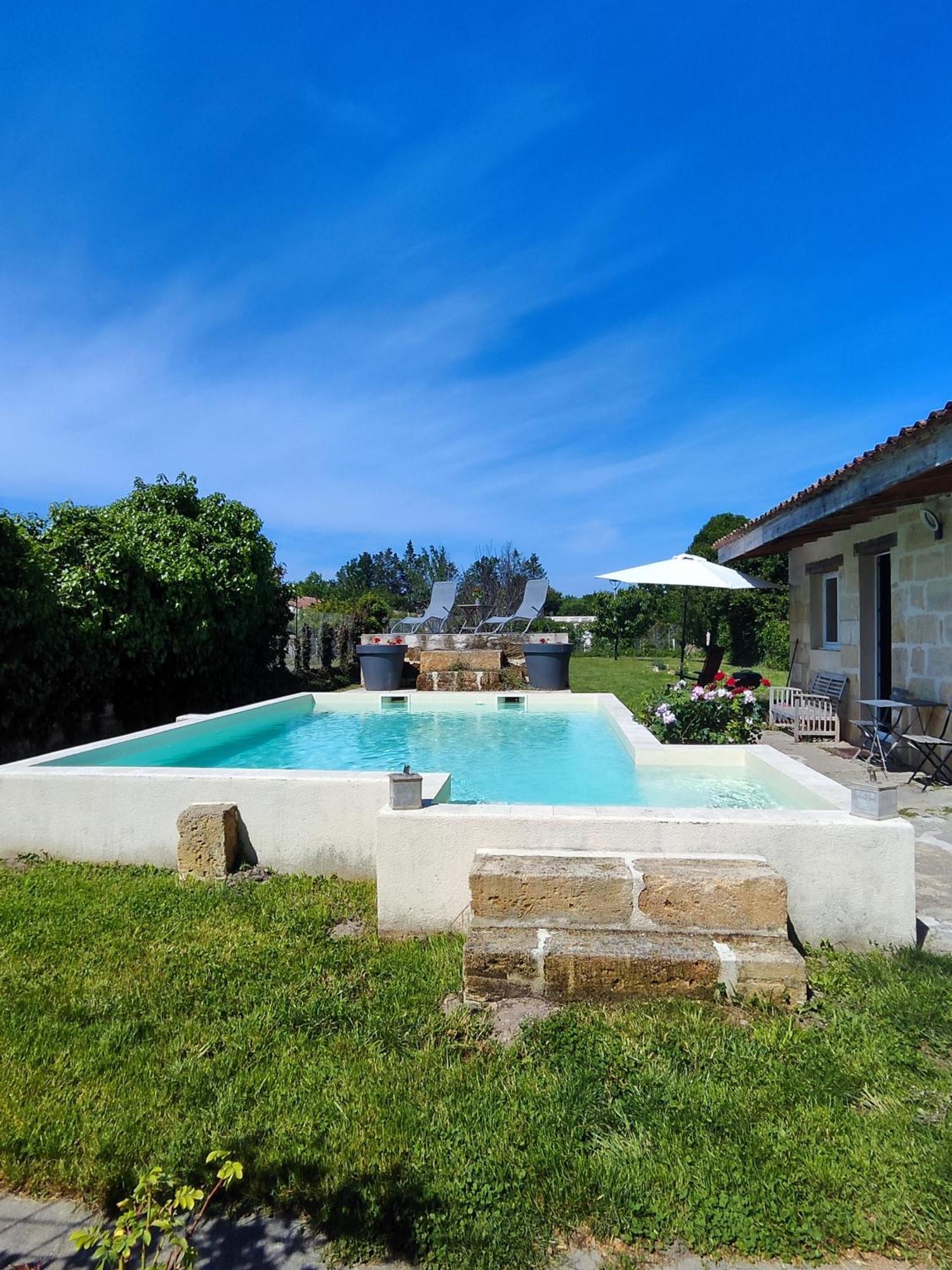 Jolie Villa Avec Piscine Dans Le St Emilionnais Sainte-Terre Exteriér fotografie